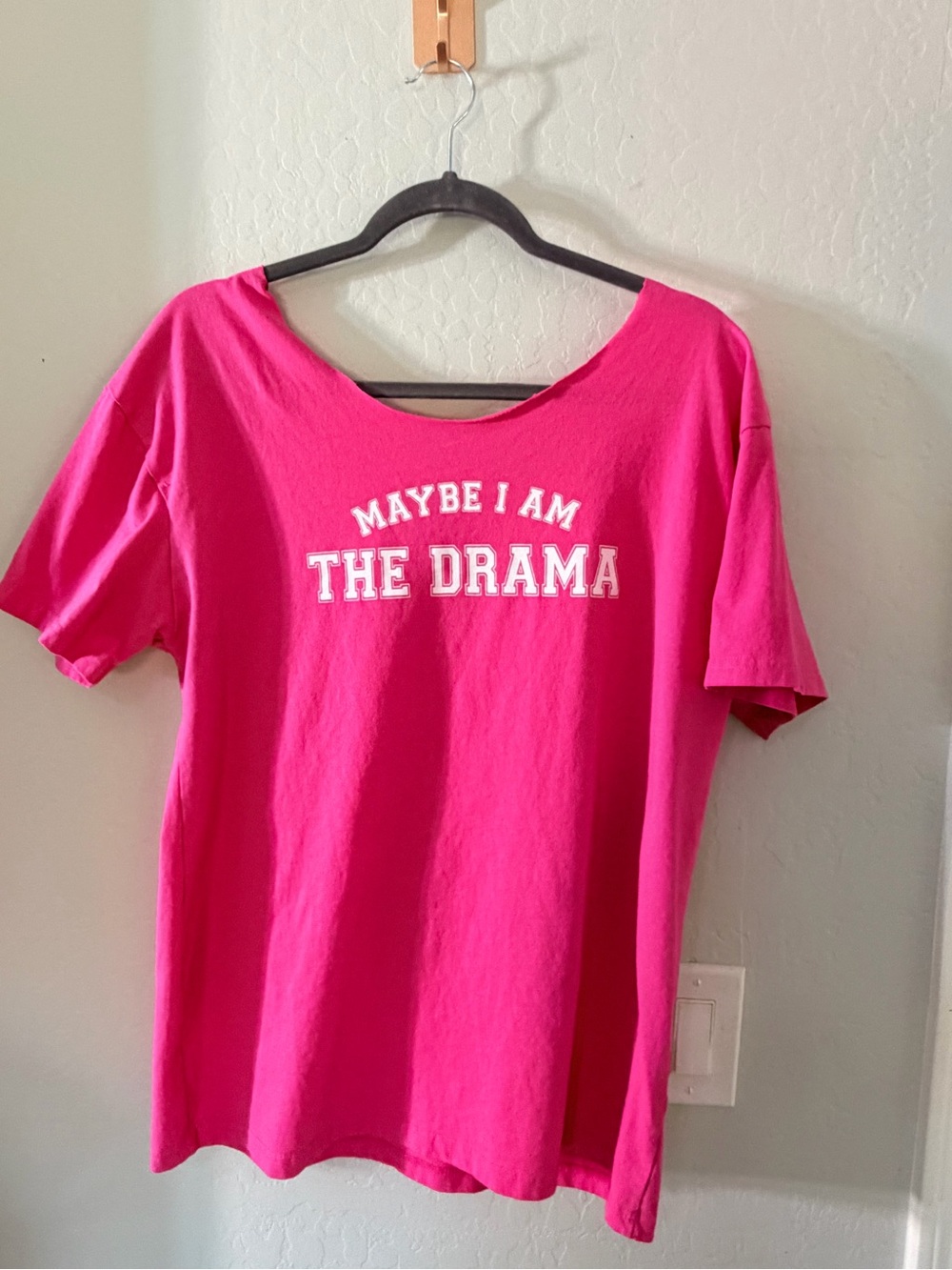 Maybe I Am The Drama Womens Pink Graphic Tee
